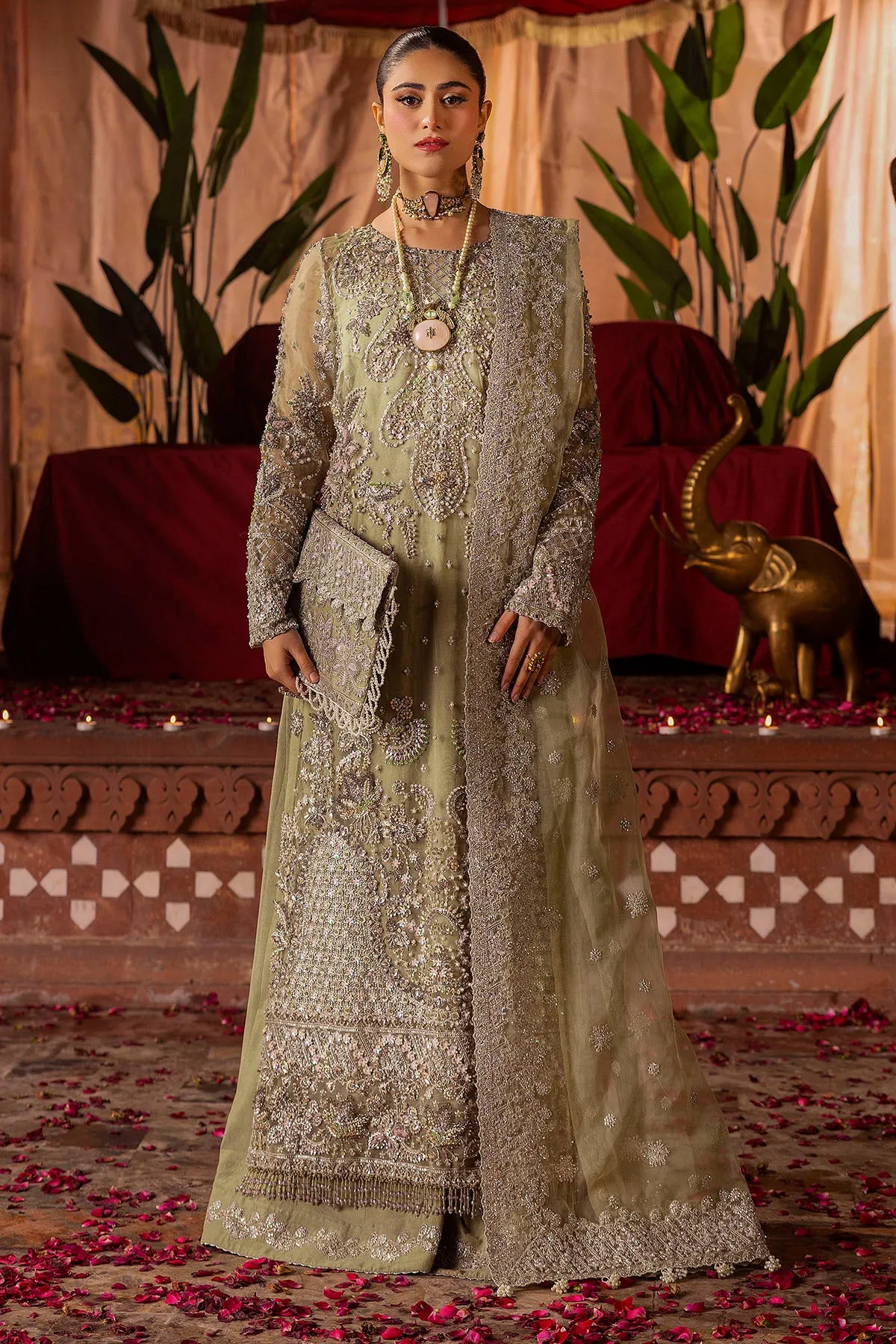 0016-MEERAZ EMBROIDERED ORGANZA STITCHED