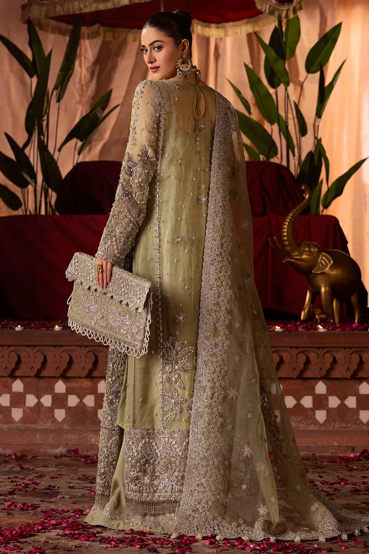 0016-MEERAZ EMBROIDERED ORGANZA STITCHED