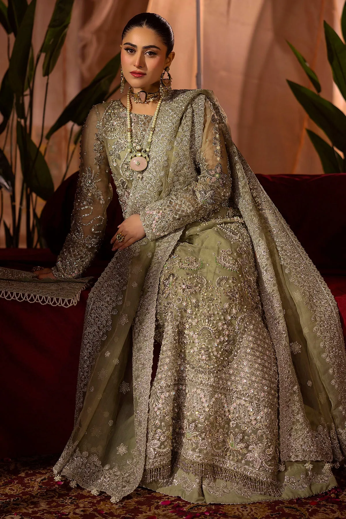 0016-MEERAZ EMBROIDERED ORGANZA STITCHED