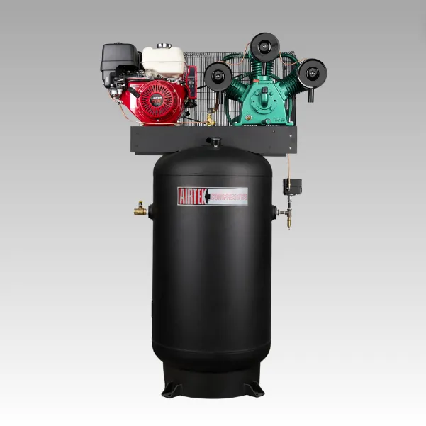 11 HP 80 Gallons Double Stage Vertical Gas Industrial Air Compressor
