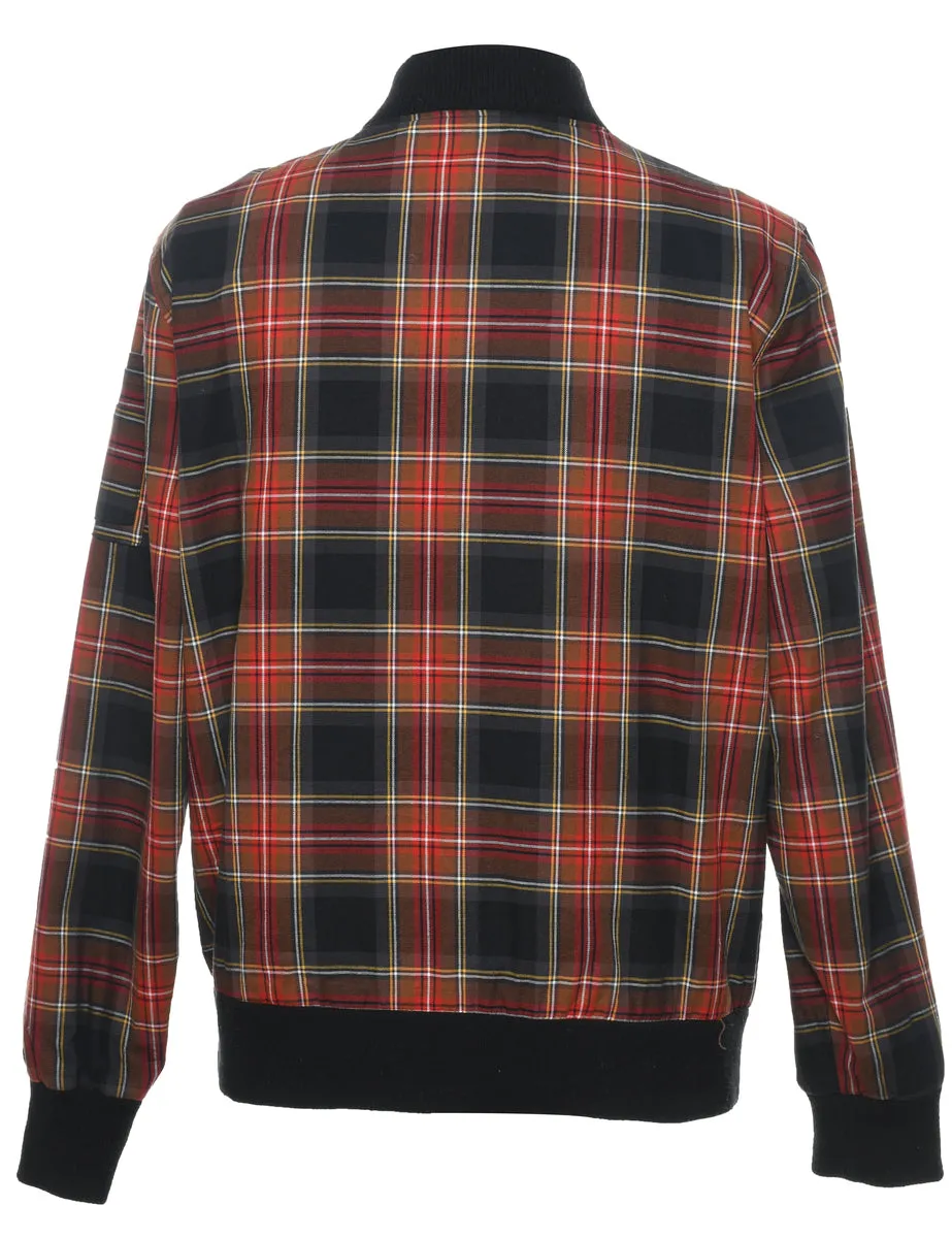 1990s Tartan Bomber Jacket - M