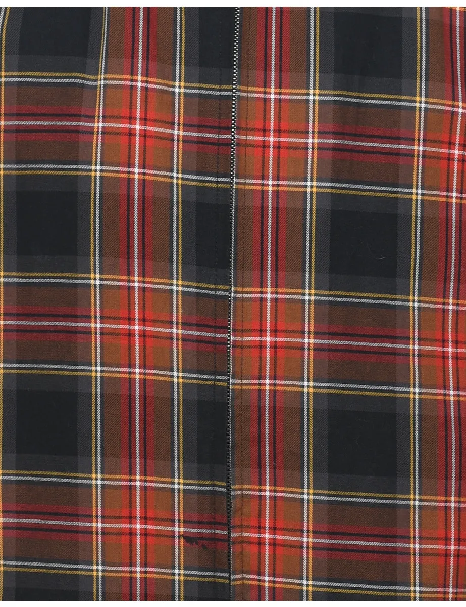 1990s Tartan Bomber Jacket - M