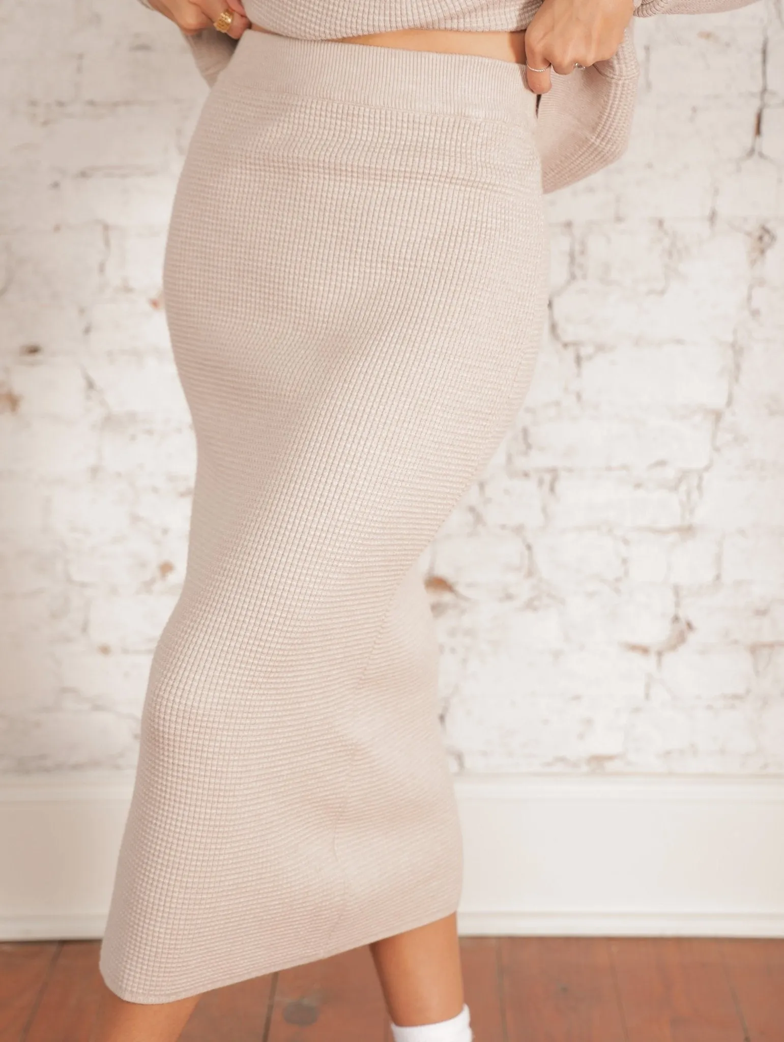 Abigail Waffle Midi Skirt