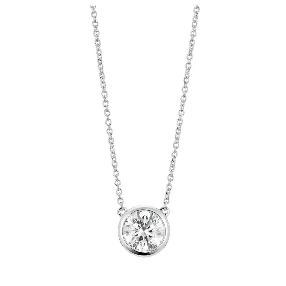 Adjustable Bezel Diamond Necklace