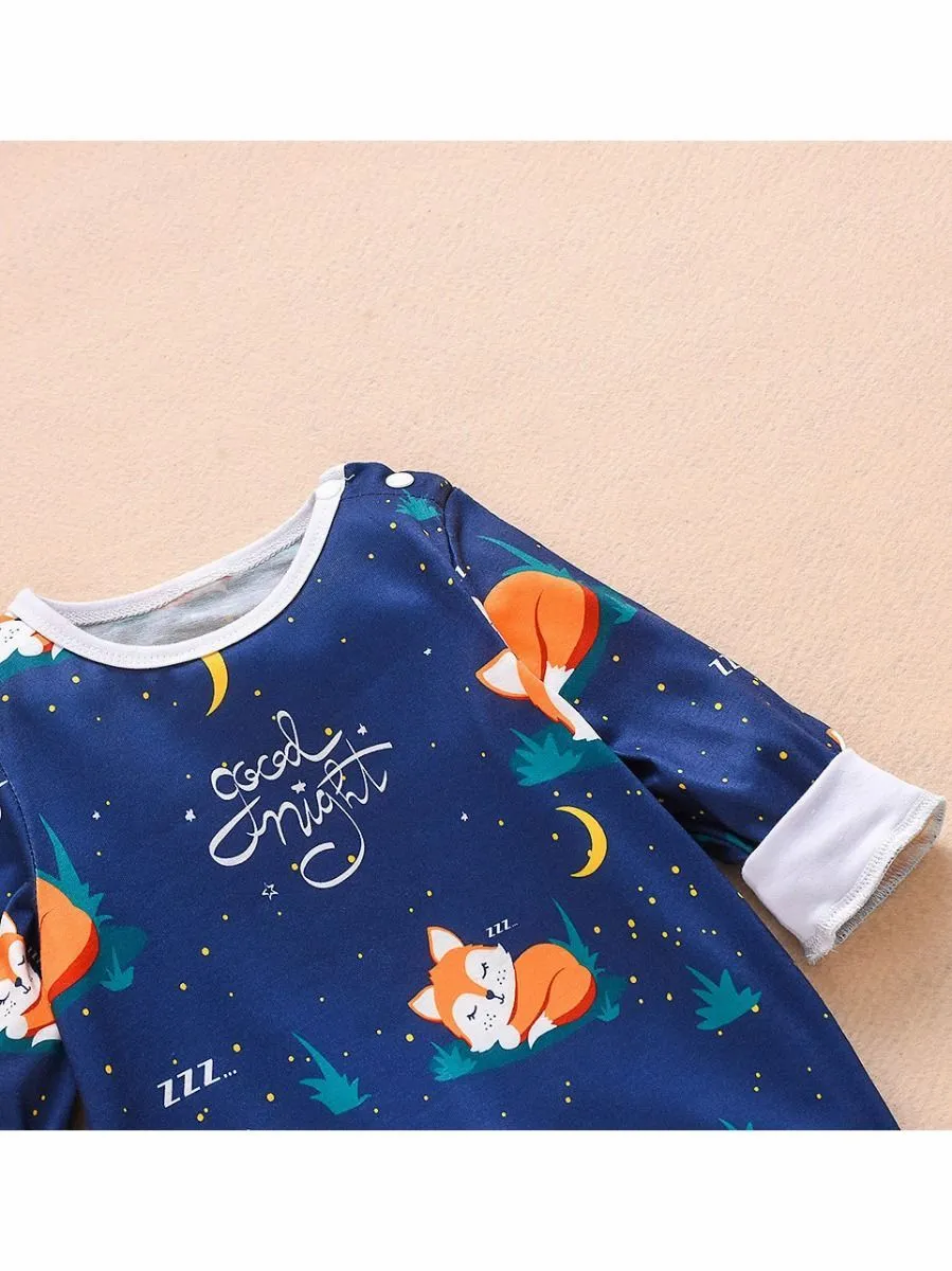 Adorable Fox Good Night Baby Overall