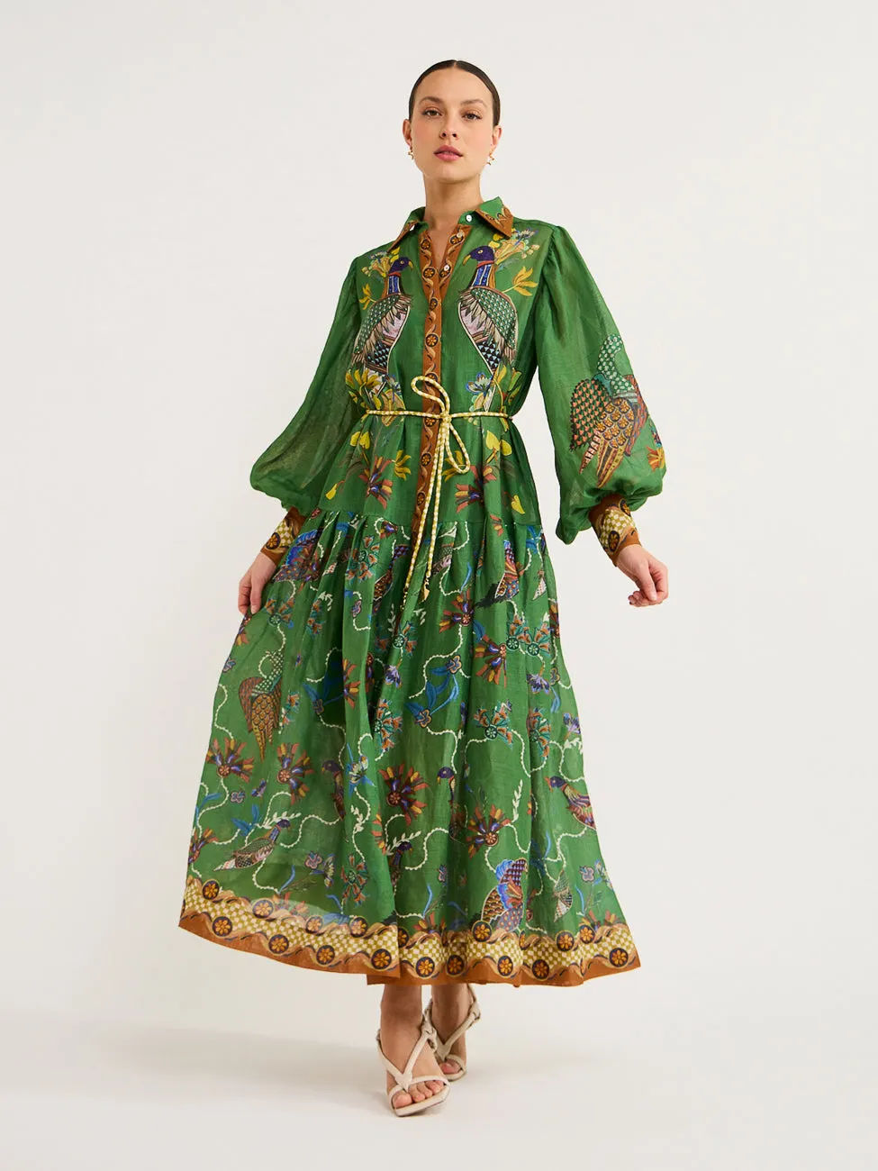 Alemais Birdie Shirtdress in Jade