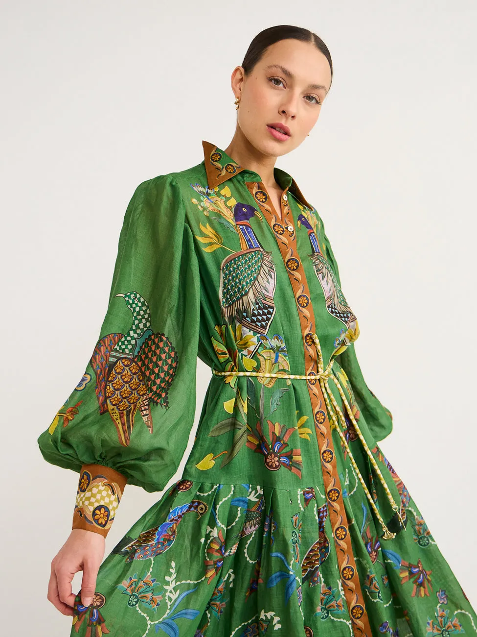 Alemais Birdie Shirtdress in Jade
