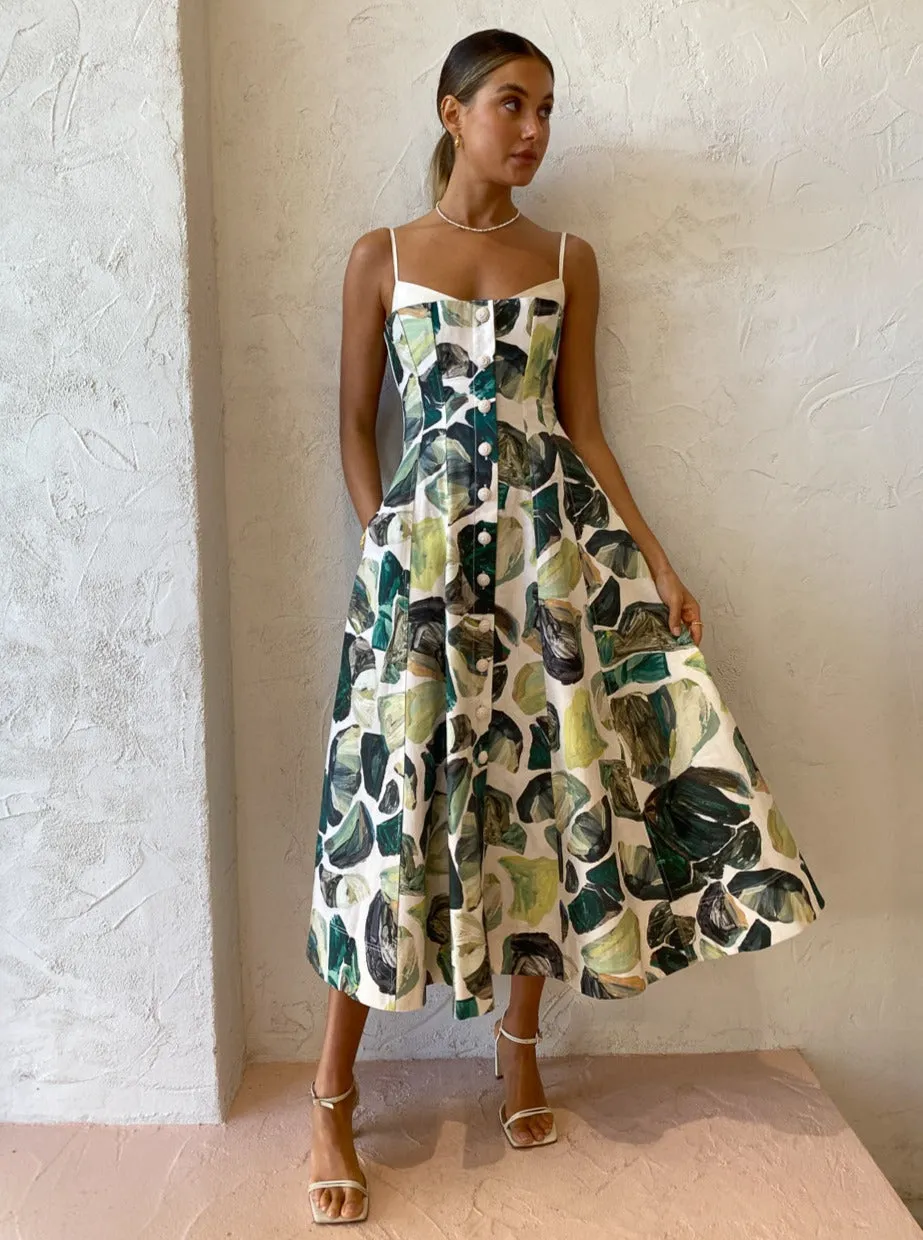 Alemais Siena Bandeau Midi in Green