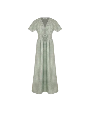 BENNY SHORT SLEEVE DRESS SAGE GINGHAM