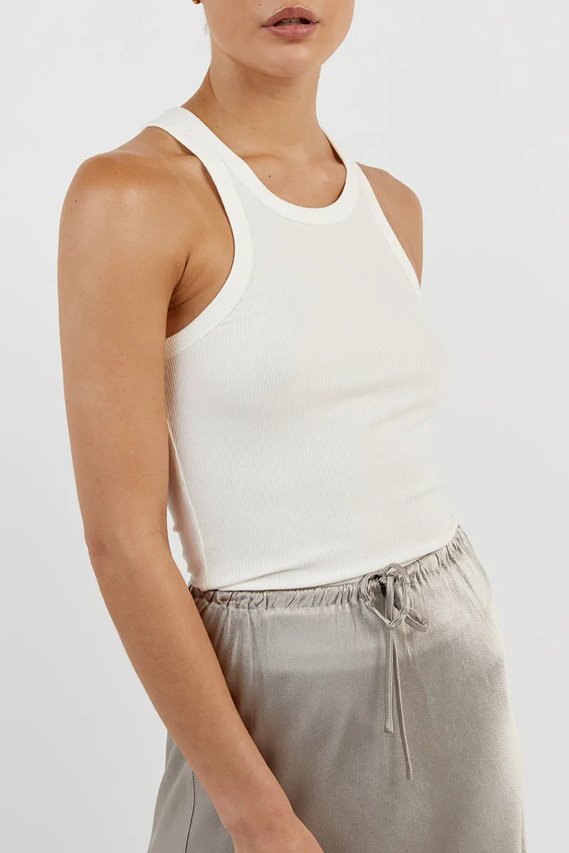 BOBBY PEWTER SATIN BIAS CUT SKIRT