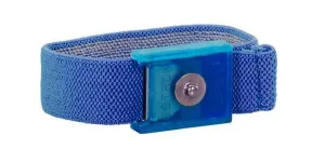 Botron B9998 GEM Adjustable Sapphire Elastic Wrist Strap with 1/8" Snap