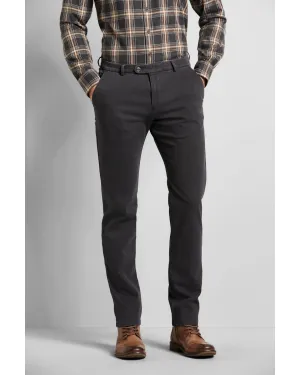 Bugatti - Dark Grey Chinos Made Of Elastic Cotton Blend