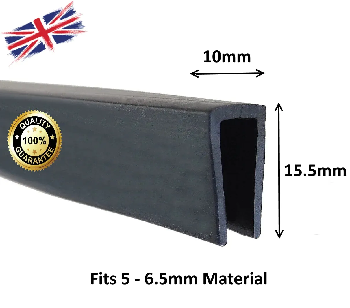 COR 70-6 6MM EPDM SQUARE U CHANNEL EDGE TRIM
