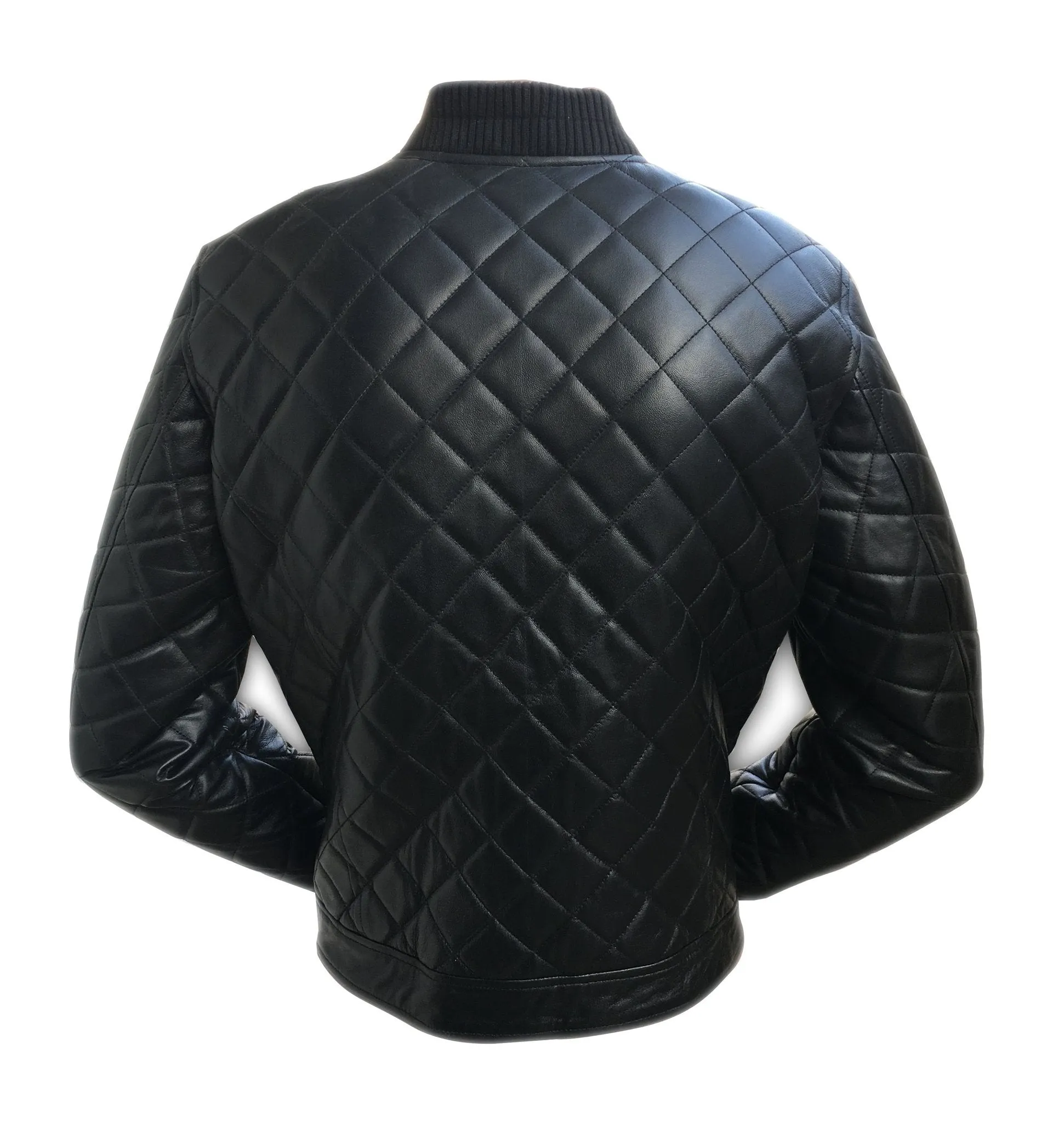 David Beckham Black Leather Quilted Jacket