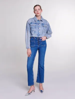 Denim jacket with rhinestones