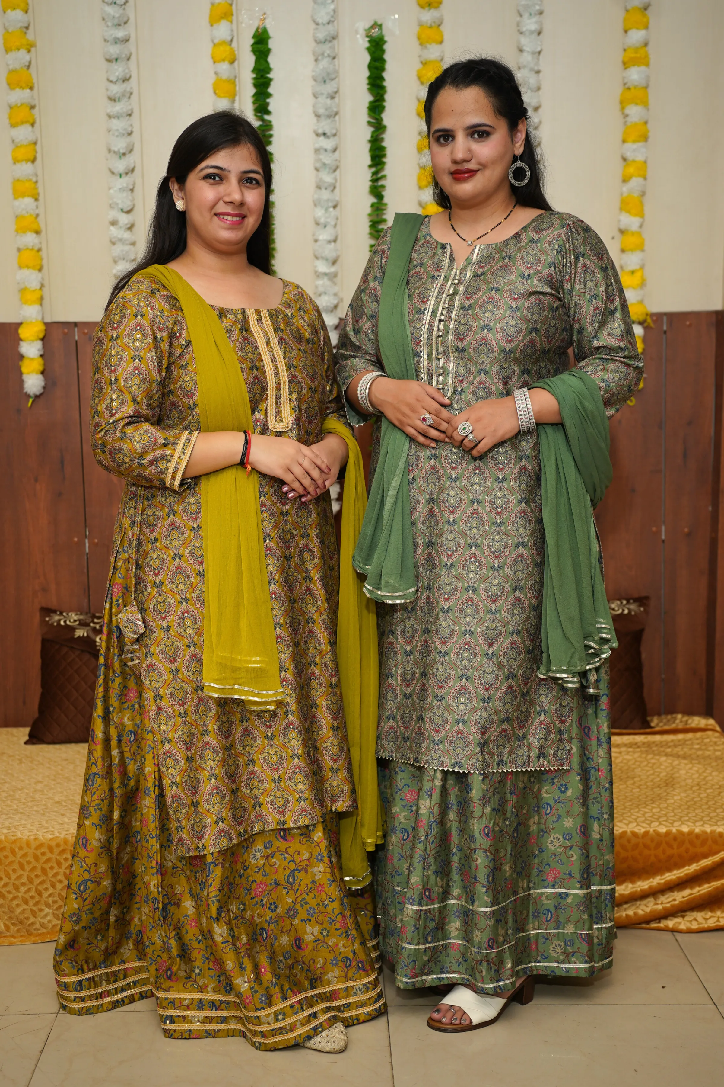 Dusty Olive Foiled Skirt Suit