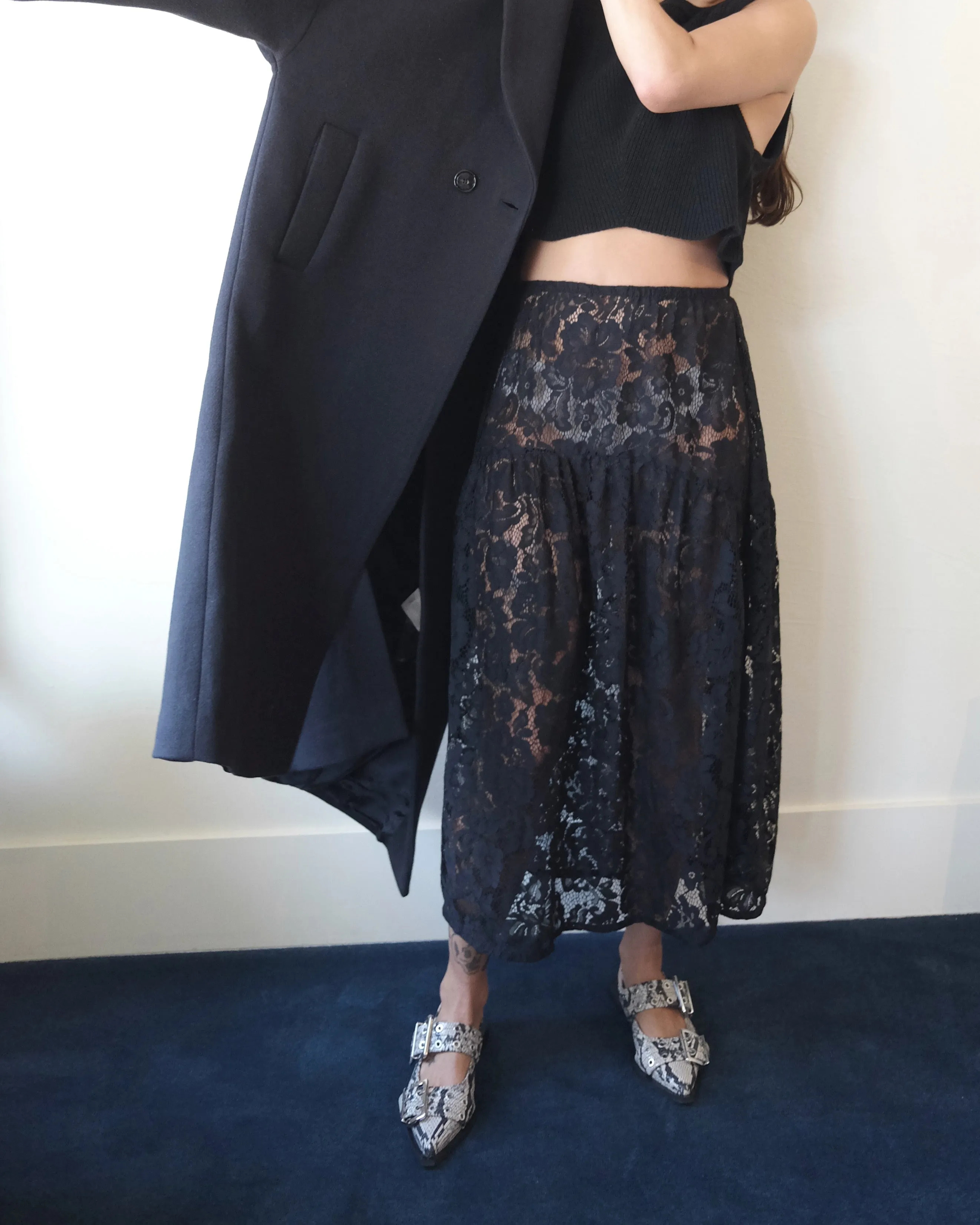Field Skirt, Black Lanai Lace