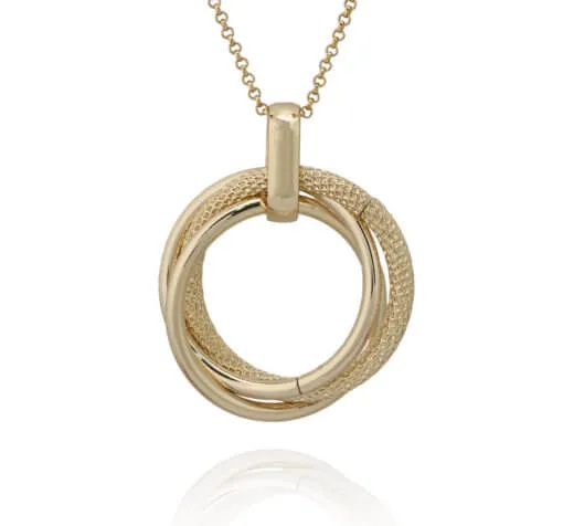Gold Plated Triple Circle Pendant