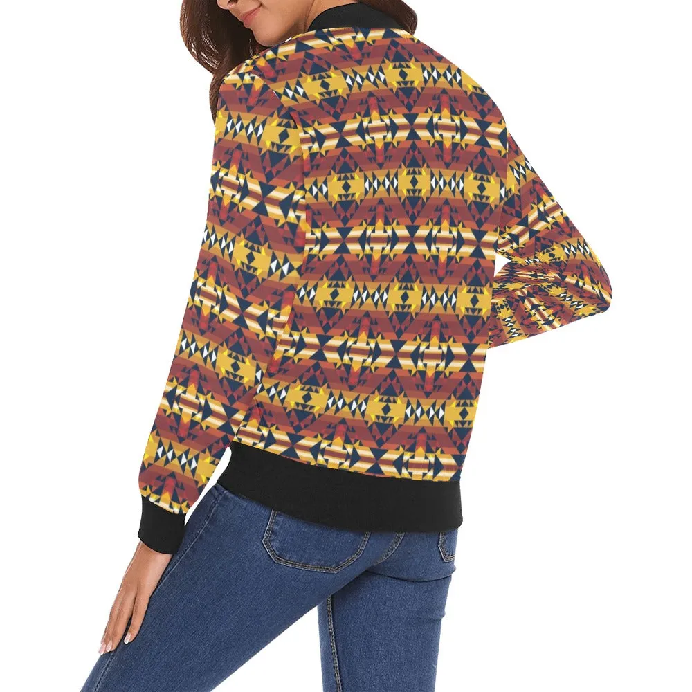 Golden Clouds Bomber Jacket for Women