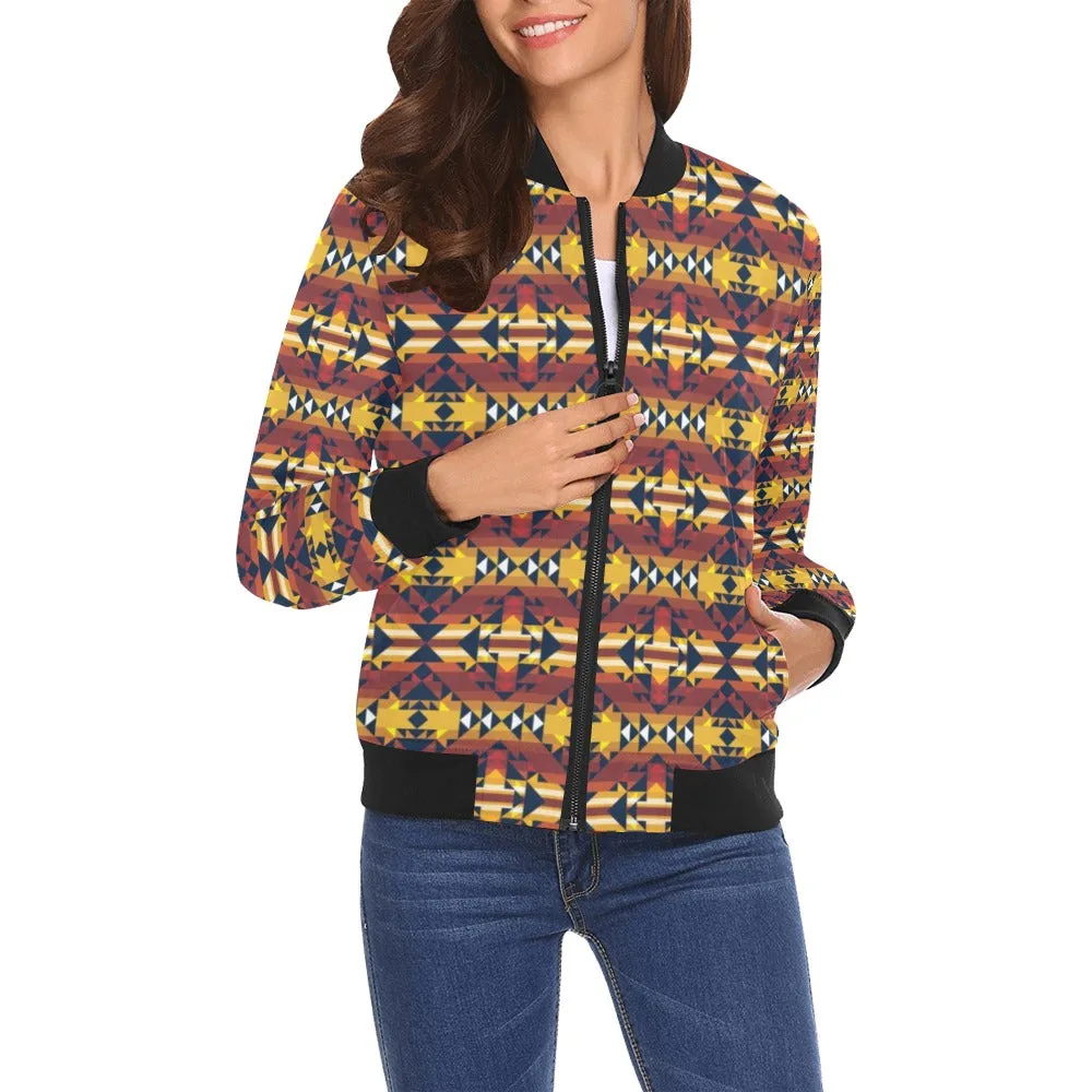 Golden Clouds Bomber Jacket for Women