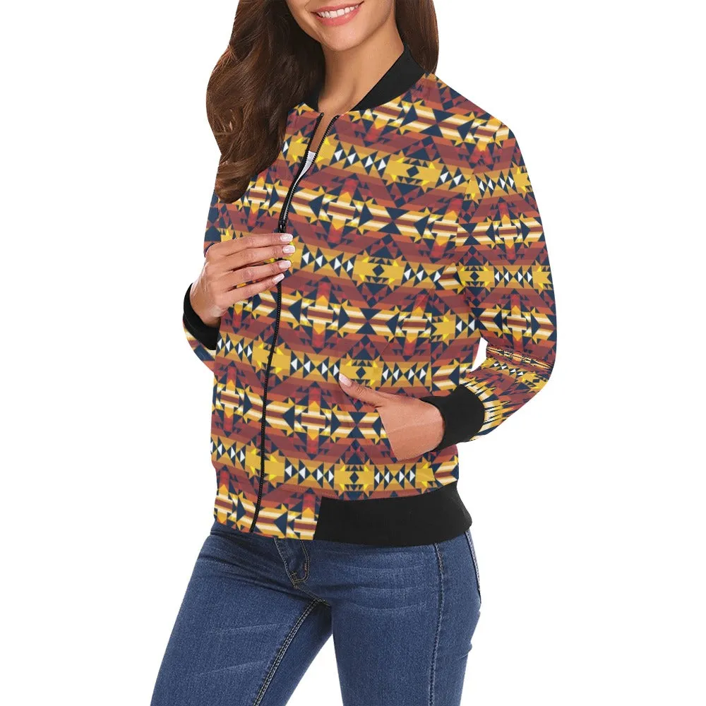 Golden Clouds Bomber Jacket for Women