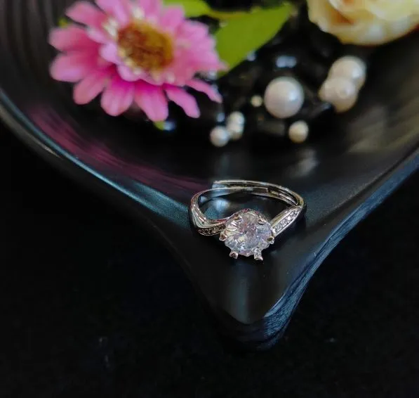 Gold/Silver Plated Cubic Zicronia Adjustable Finger Ring