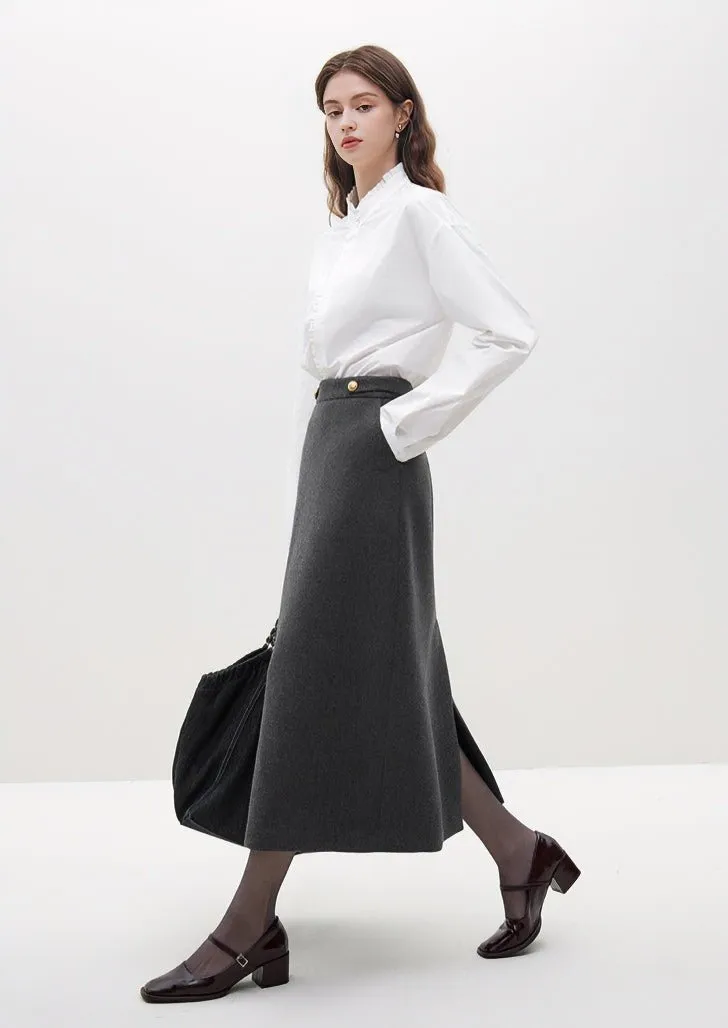 GRAY FRAGRANCE MIDI SKIRT