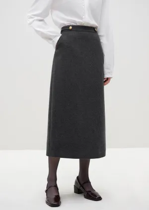 GRAY FRAGRANCE MIDI SKIRT
