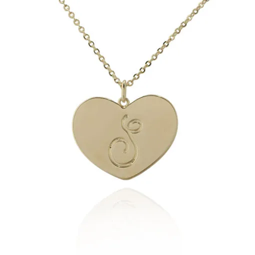 Initialled Heart Pendant Necklace