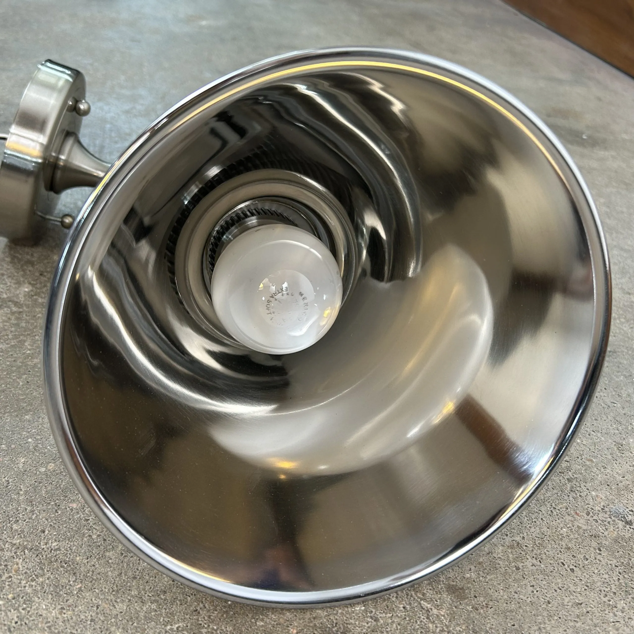 Innovations Wall Light, Brushed Nickel, Adjustable, Chrome Shade