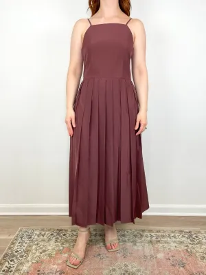 Italian Sporty Nylon Overall Dress in Cinnamon
