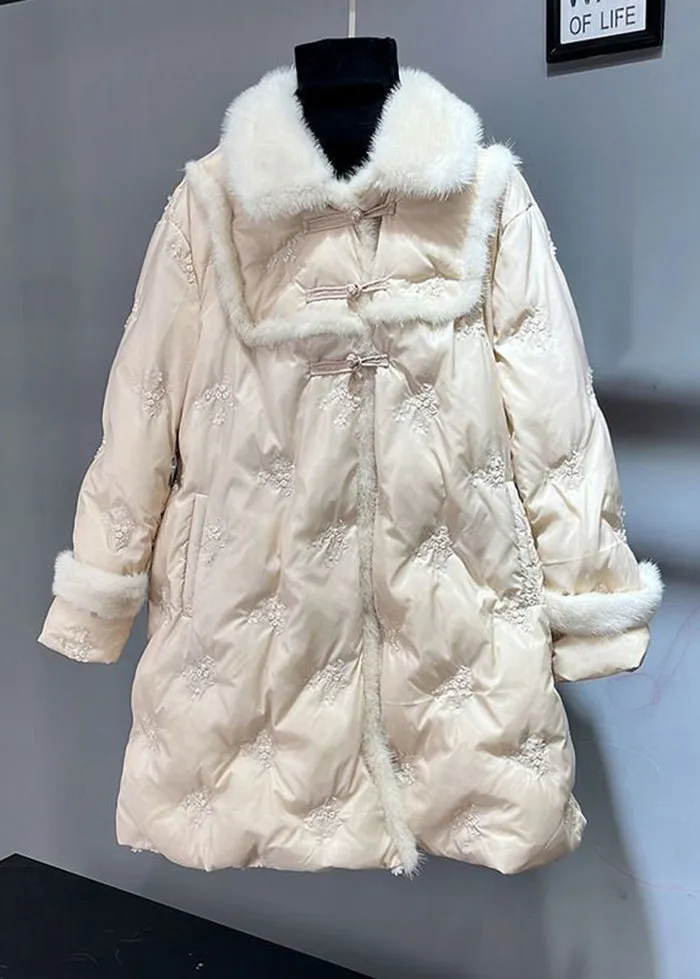 Italian Yellow Mink Hair Patchwork Duck Down Down Coat Winter LY9405