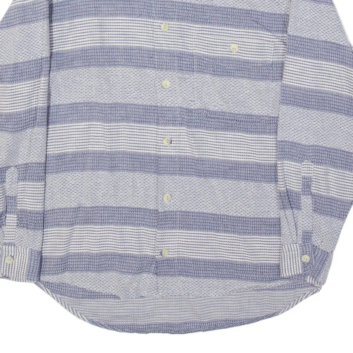 JOHNS&GREEN Mens Shirt Blue 90s Striped Long Sleeve L