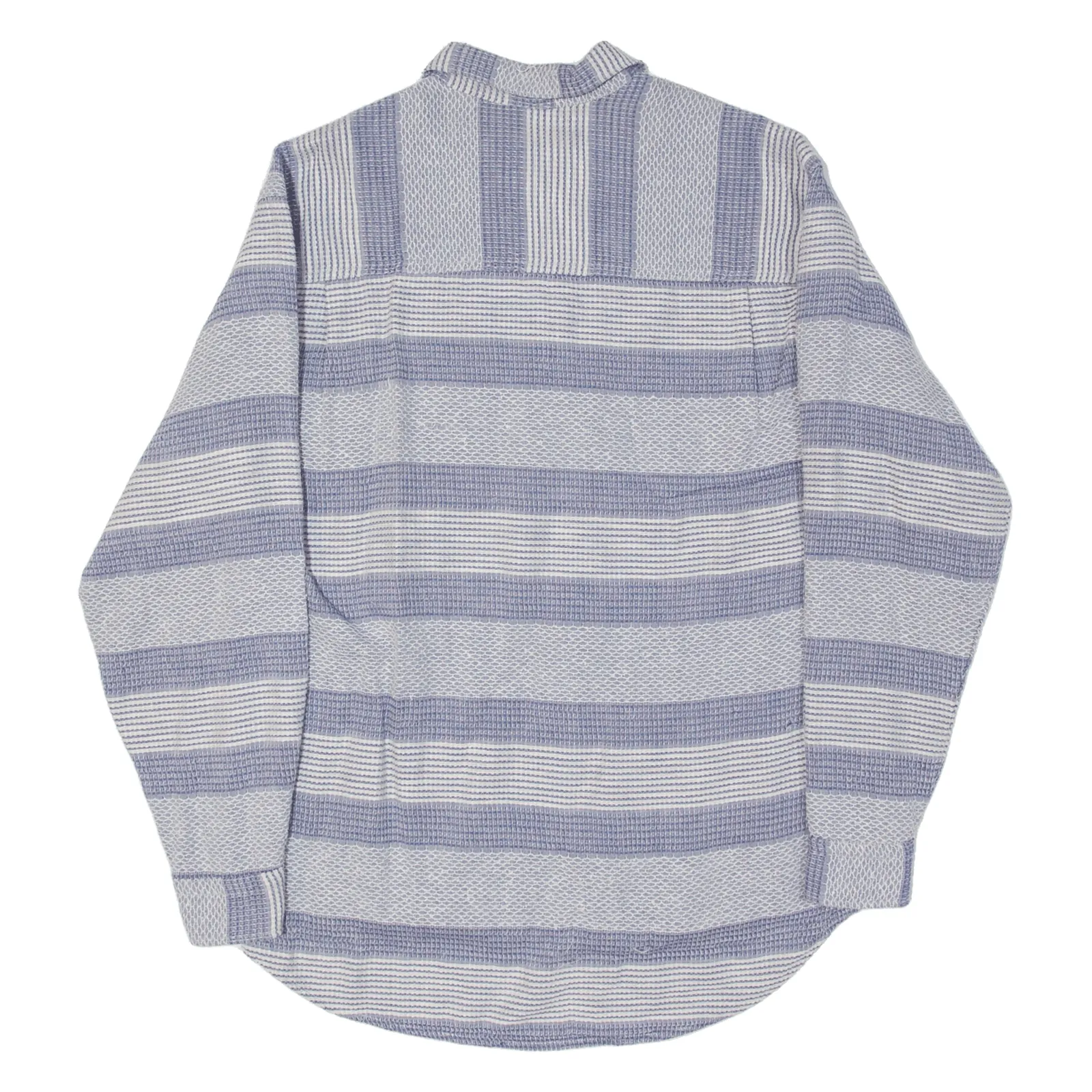 JOHNS&GREEN Mens Shirt Blue 90s Striped Long Sleeve L