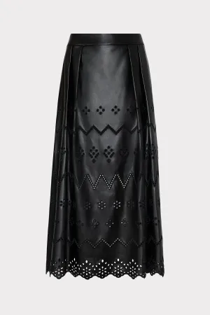 Jolene Eyelet Vegan Leather Skirt