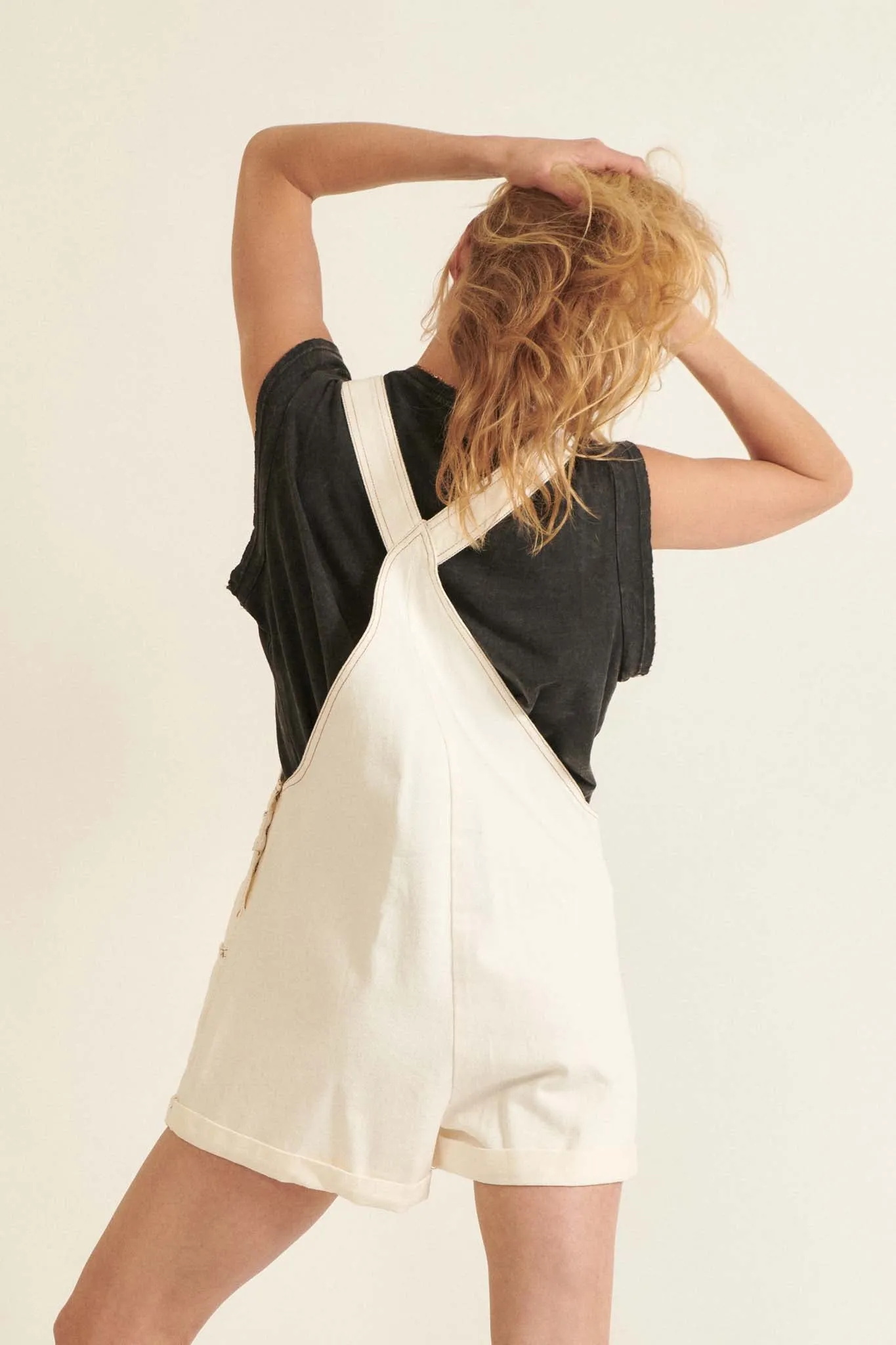 Jump for Joy Denim Overall Romper