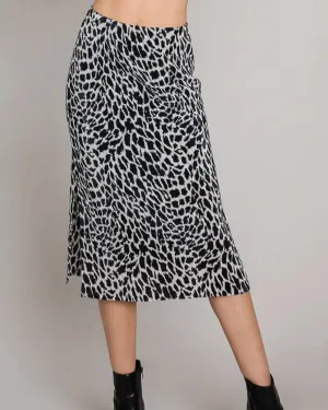 Midi Pleated Skirt in Black/White | Black/White