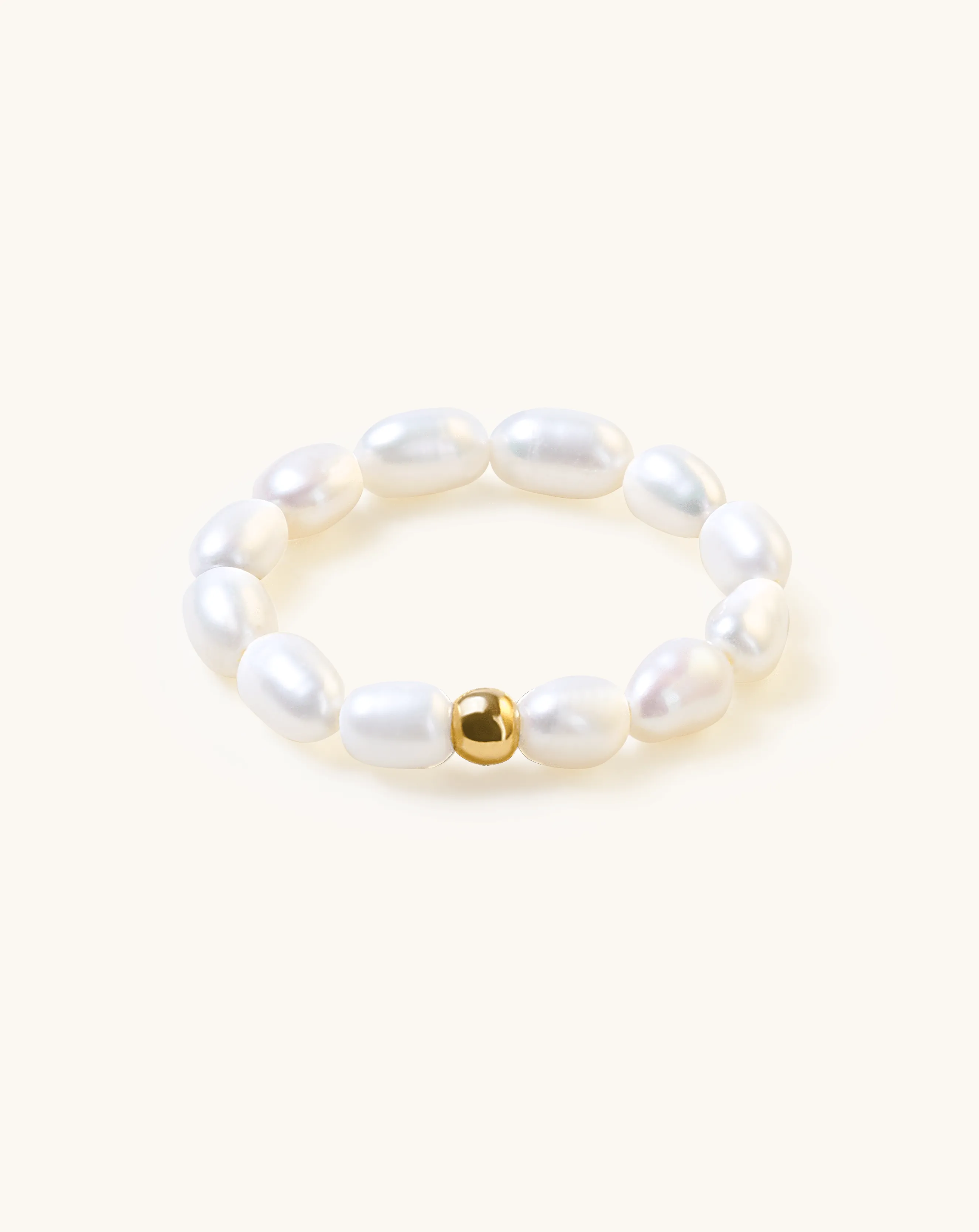 Millet shaped Pearl Bead Ring, 3-4mm, 4A