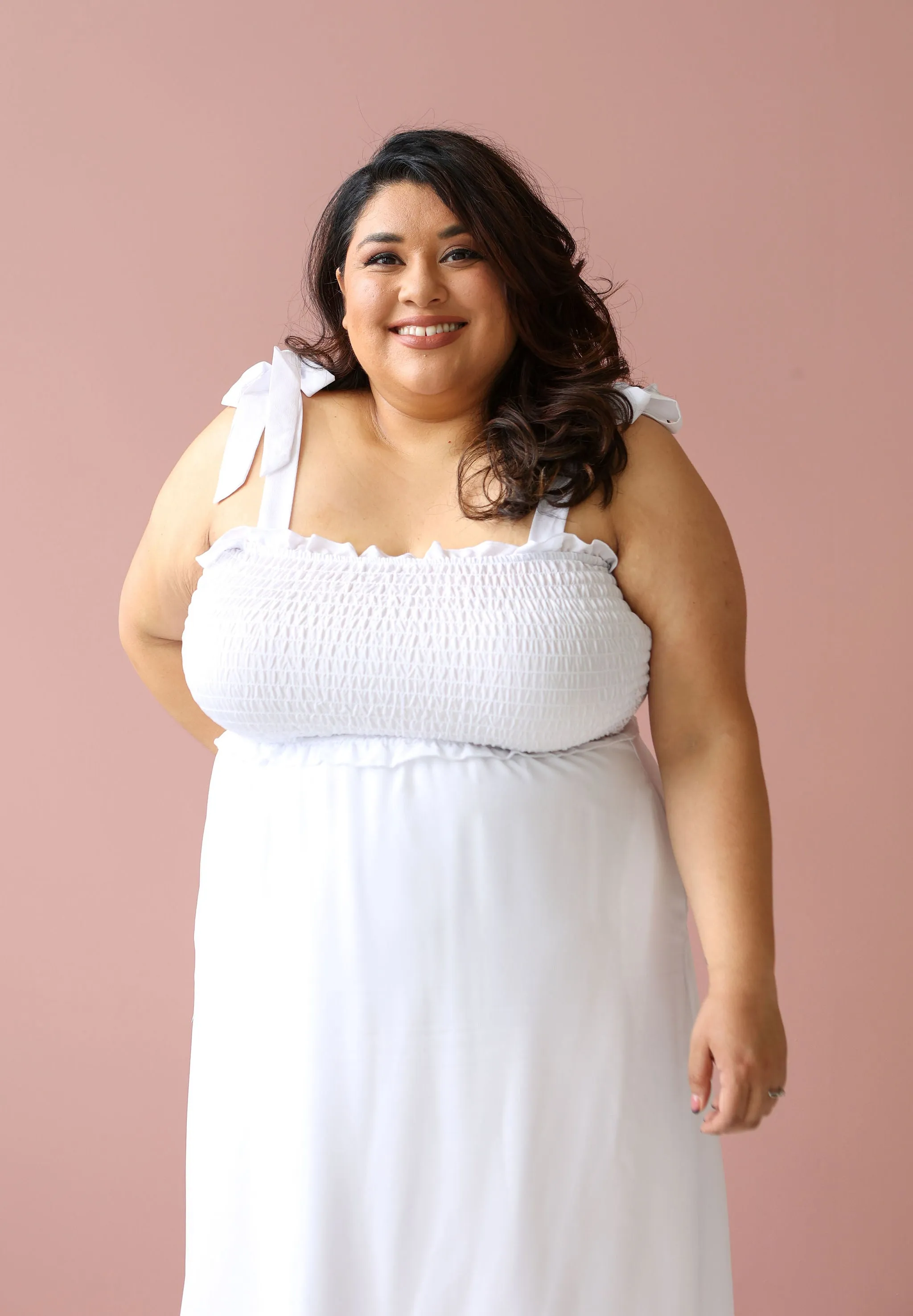 MINNIE White Midi Dress
