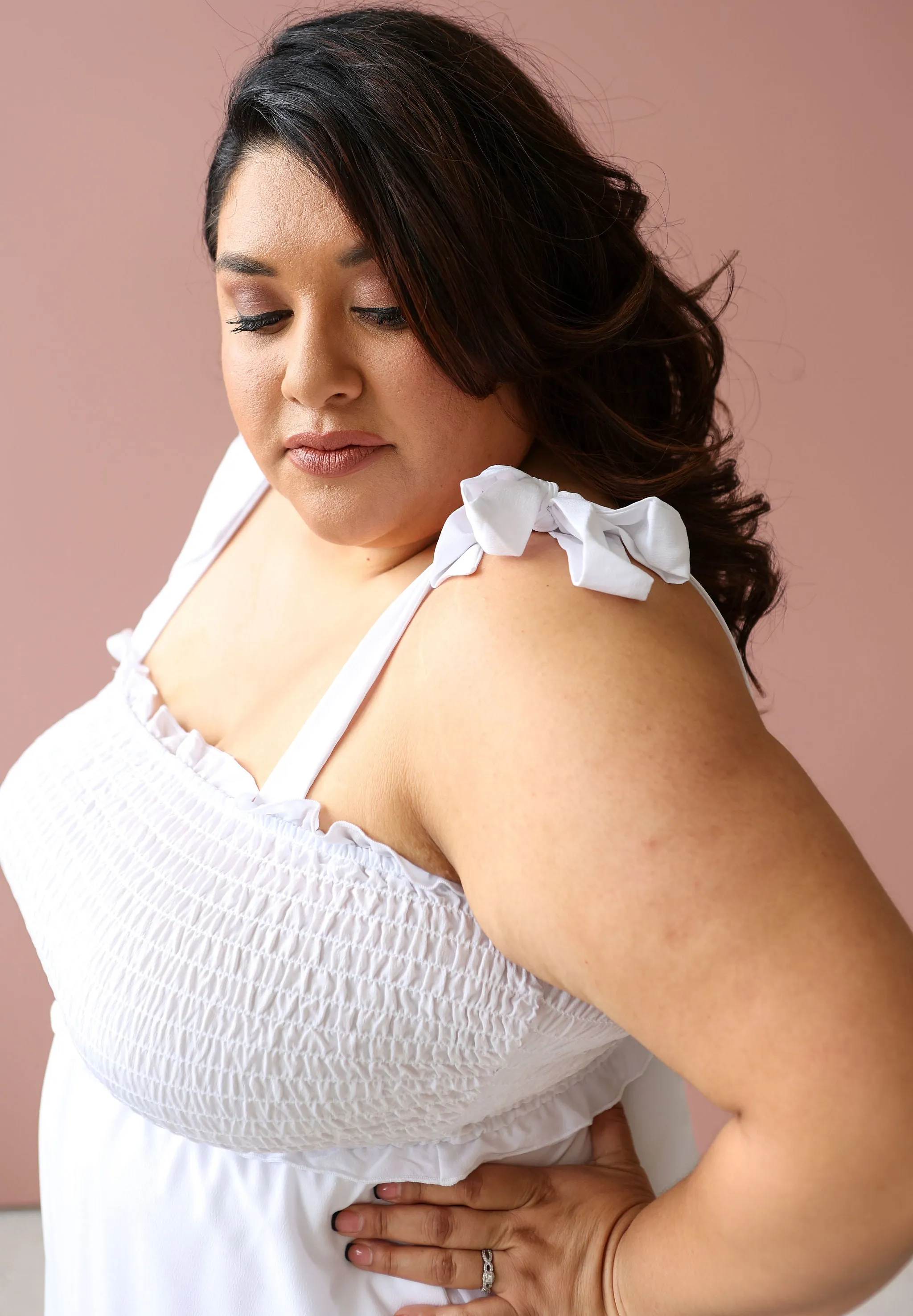 MINNIE White Midi Dress
