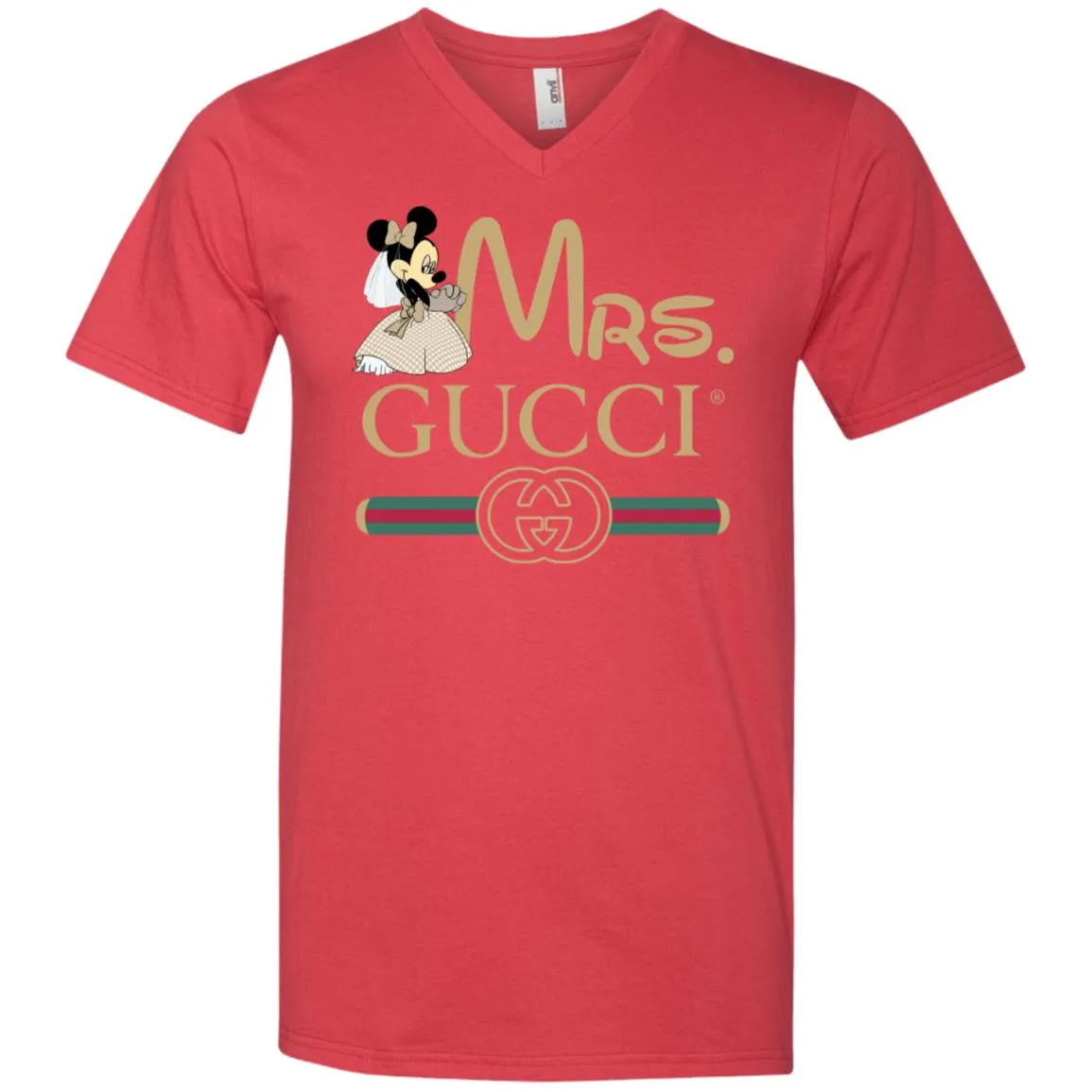 Mrs Minnie Gucci Couple Disney Shirt Valentine's Day T-shirt Men V-Neck T-Shirt