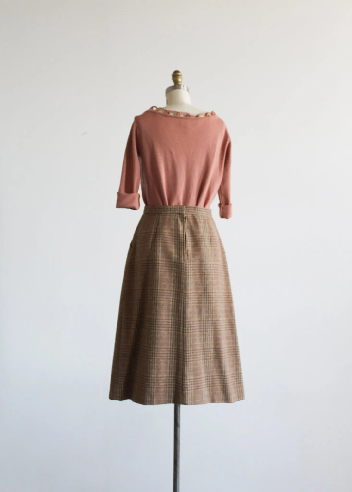 notting hill plaid wool skirt