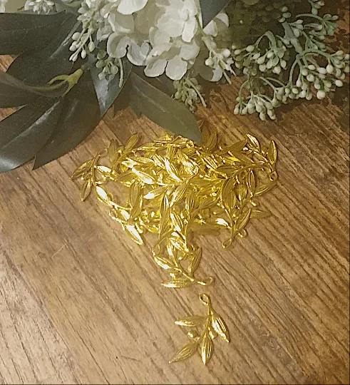 Olive Branch Charm - Available in Gold or Silver