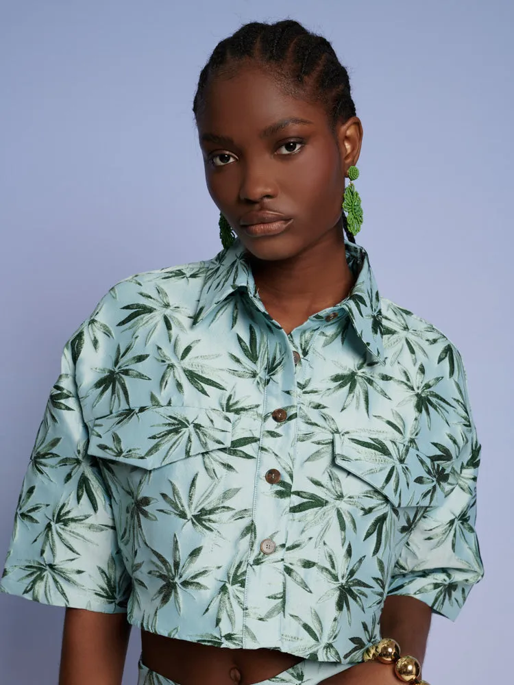 Palmer Button Cropped Shirt