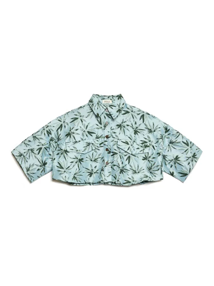 Palmer Button Cropped Shirt