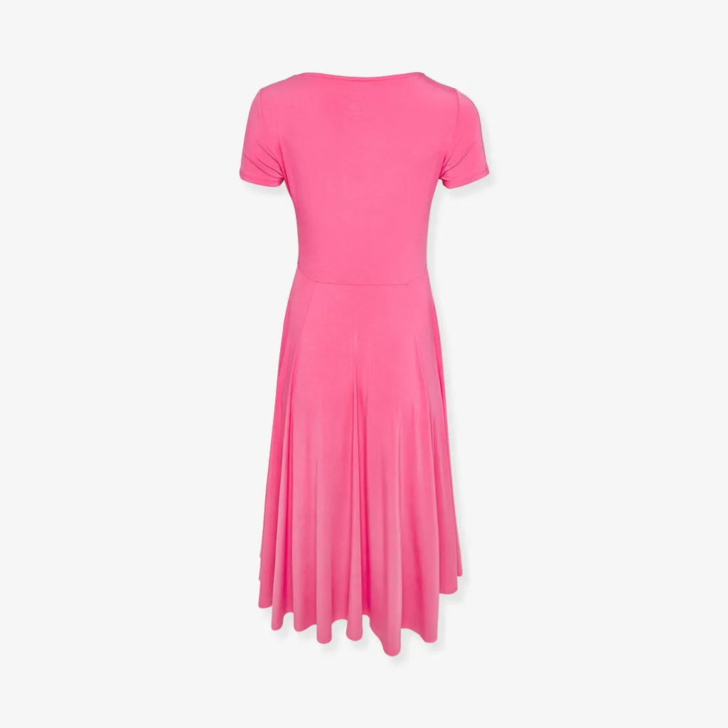 Posh Hot Pink Women's Scoop Midi Dress