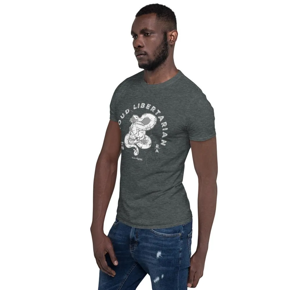 Proud Libertarian Snake Skull Shirt Short-Sleeve Unisex T-Shirt