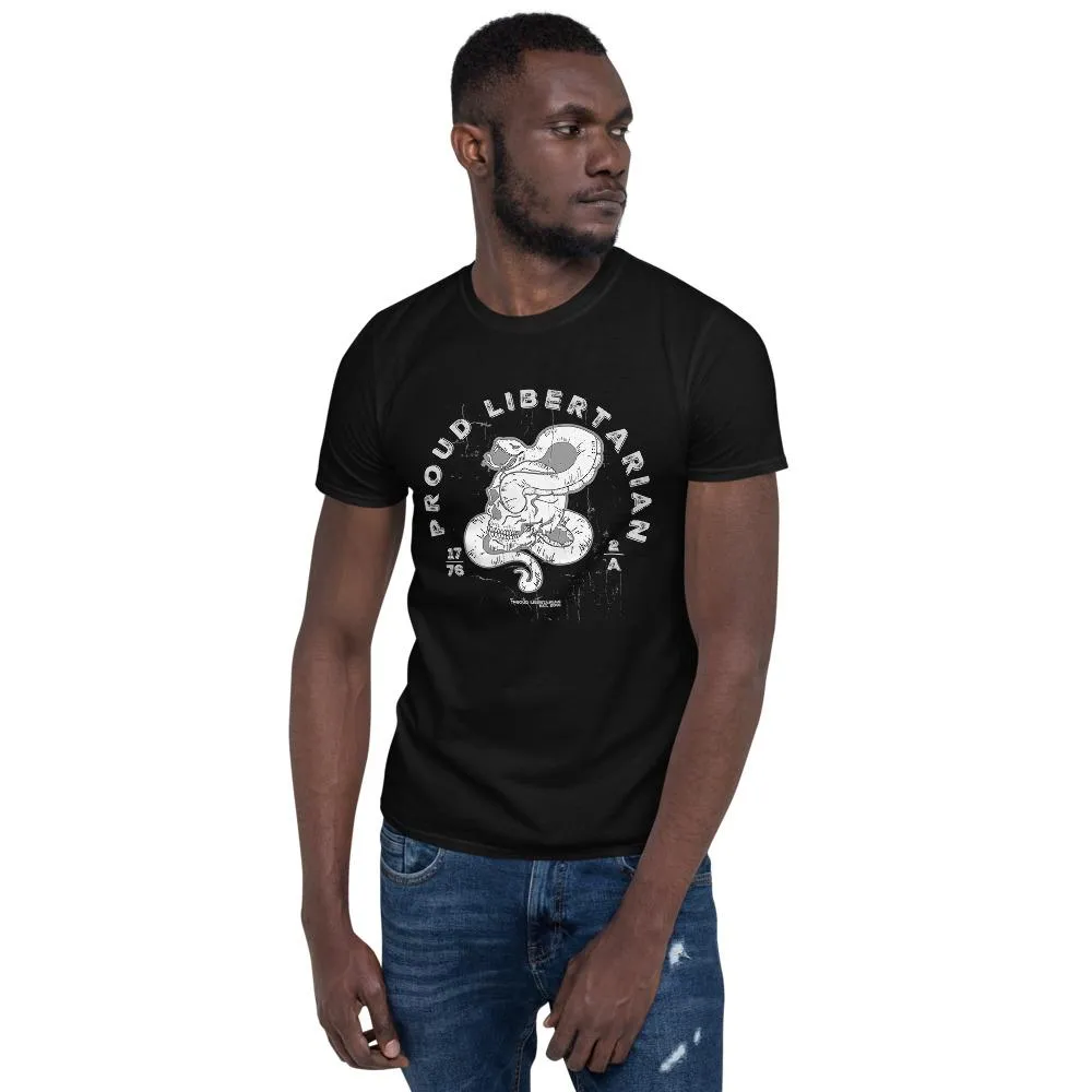 Proud Libertarian Snake Skull Shirt Short-Sleeve Unisex T-Shirt