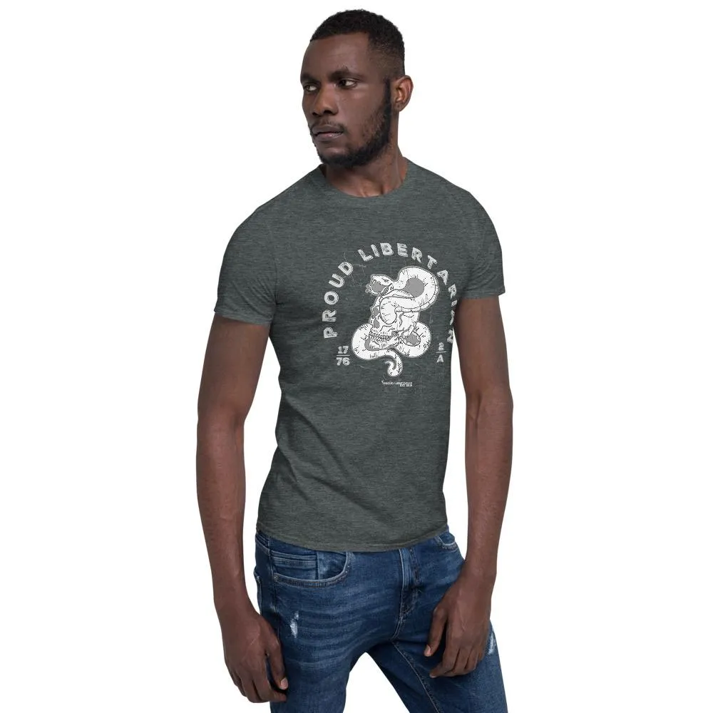 Proud Libertarian Snake Skull Shirt Short-Sleeve Unisex T-Shirt