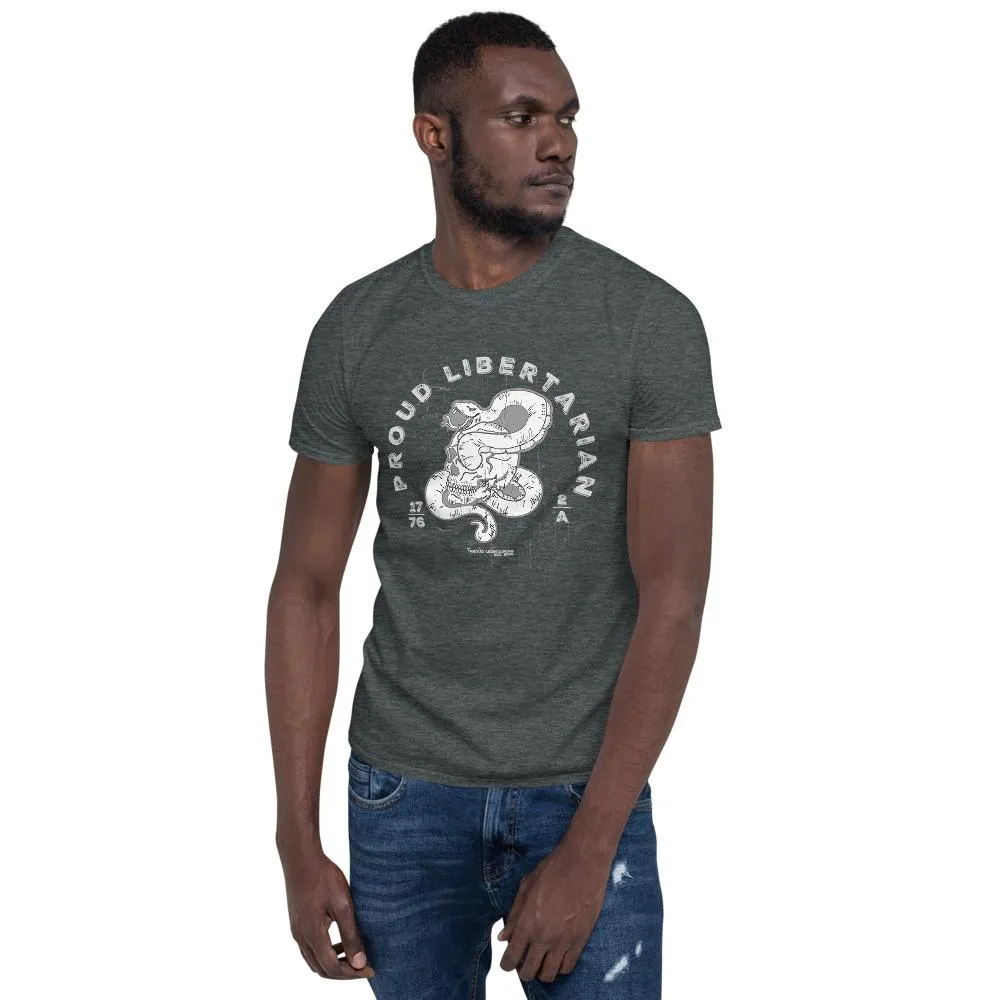 Proud Libertarian Snake Skull Shirt Short-Sleeve Unisex T-Shirt